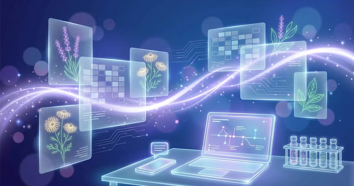 Una scrivania da ambulatorio con un computer portatile che mostra una sequenza cronologica astratta del paziente e un telefono con un fumetto di messaggio, accanto a un portafiale di rimedi — confronto tra software per cartelle cliniche elettroniche omeopatiche.