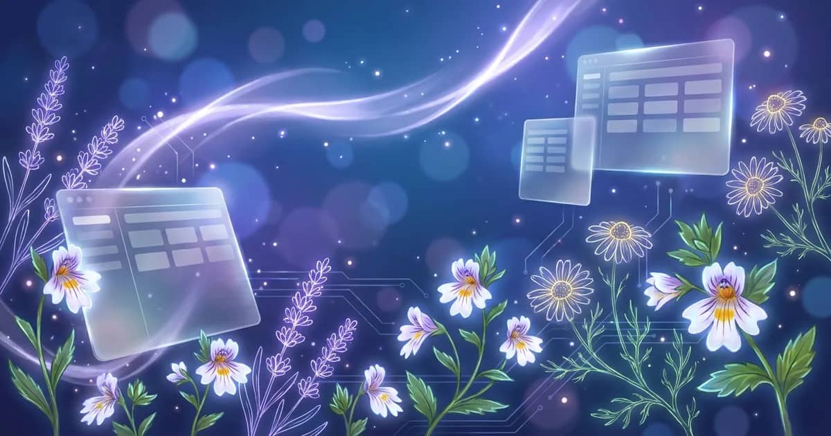 Abstrakte ätherische Visualisierung des Arzneimittelprofils von Euphrasia Officinalis