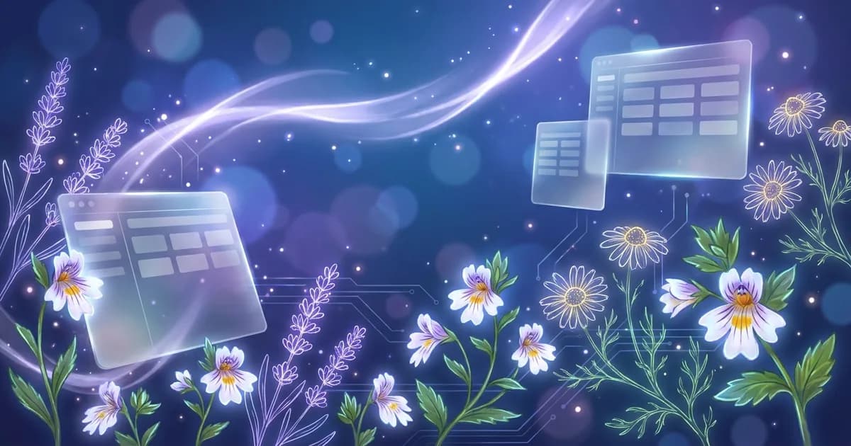 Abstrakte ätherische Visualisierung des Arzneimittelprofils von Euphrasia Officinalis