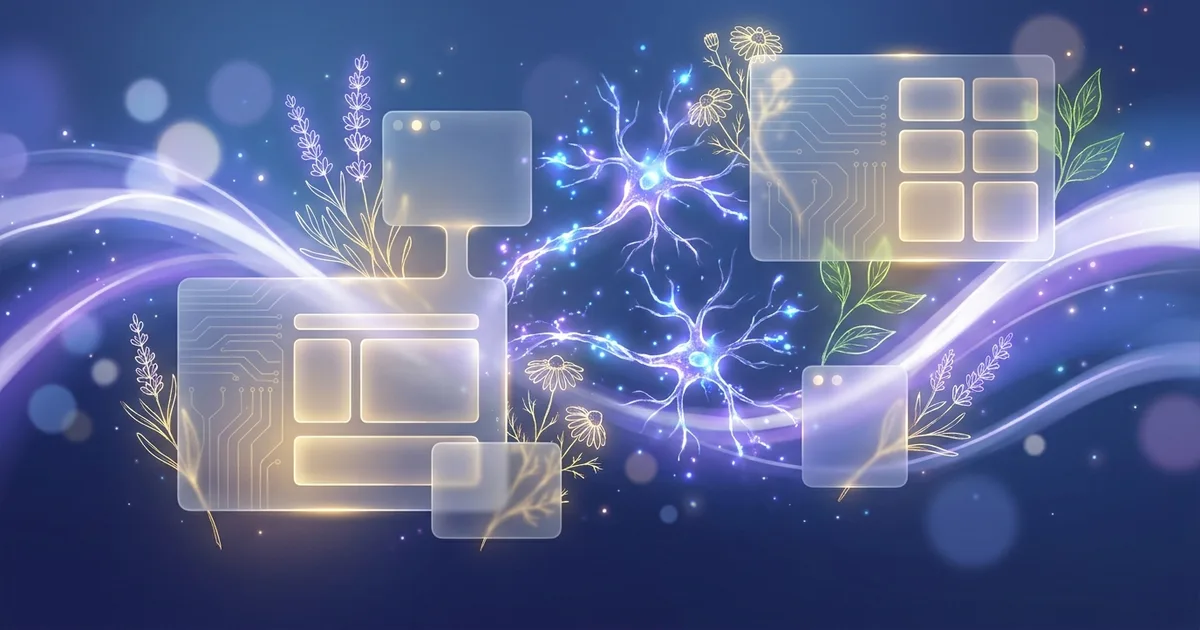 Abstrakte ätherische Visualisierung des Mittelbildes von Kali Phosphoricum