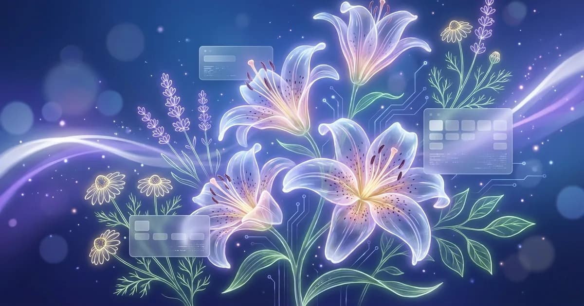 Abstrakte ätherische Visualisierung des Arzneimittelprofils von Lilium Tigrinum