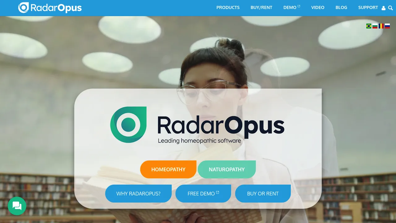 RadarOpus homeopathic software interface